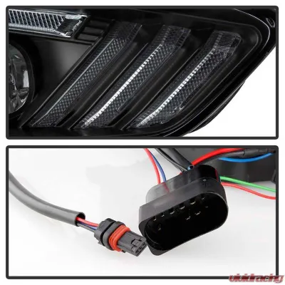 Spyder Auto Signature Projector Headlights Sequential Turn Signal Light Bar Black Ford Focus 2015-2018 - PRO-YD-FF15-LBSEQ-BK