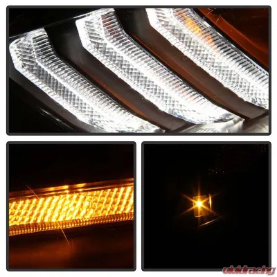 Spyder Auto Signature Projector Headlights Sequential Turn Signal Light Bar Black Ford Focus 2015-2018 - PRO-YD-FF15-LBSEQ-BK