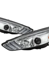Spyder Auto Signature Projector Headlights with Sequential Turn Signal Light Bar Chrome for Ford Focus 2015-2018                                     - PRO-YD-FF15-LBSEQ-C - Image 8