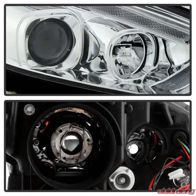Spyder Auto Signature Projector Headlights with Sequential Turn Signal Light Bar Chrome for Ford Focus 2015-2018 - PRO-YD-FF15-LBSEQ-C