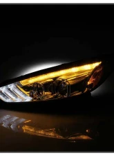 Spyder Auto Signature Projector Headlights with Sequential Turn Signal Light Bar Chrome for Ford Focus 2015-2018                                     - PRO-YD-FF15-LBSEQ-C - Image 6