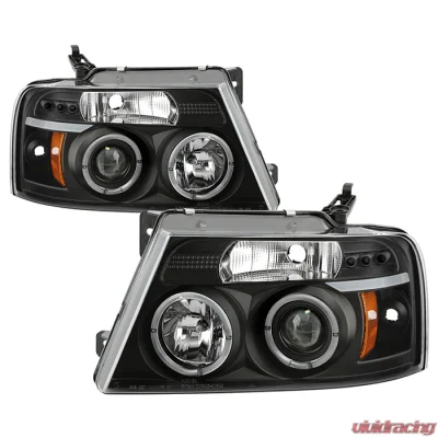 Spyder Auto Version 2 Halo LED Black Projector HeadLights Ford F-150 2004-2008 - PRO-YD-FF15004-HL-G2-BK