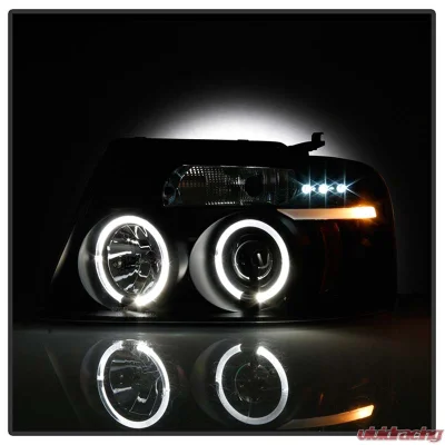 Spyder Auto Version 2 Halo LED Black Projector HeadLights Ford F-150 2004-2008 - PRO-YD-FF15004-HL-G2-BK