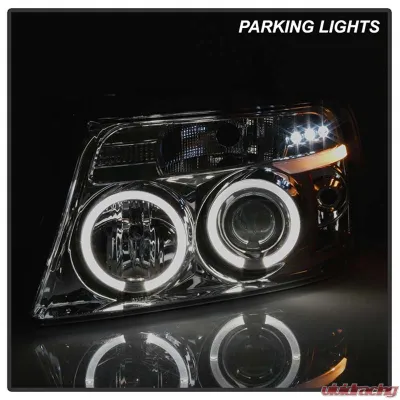 Spyder Auto Smoke LED Halo Version 2 Projector Headlights for Ford F-150 2004-2008 - PRO-YD-FF15004-HL-G2-SM