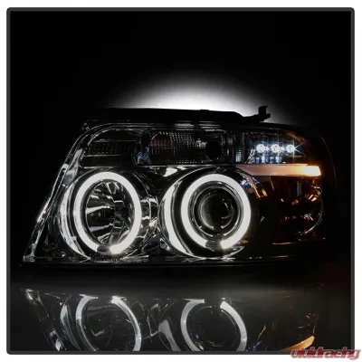 Spyder Auto Smoke LED Halo Version 2 Projector Headlights for Ford F-150 2004-2008 - PRO-YD-FF15004-HL-G2-SM