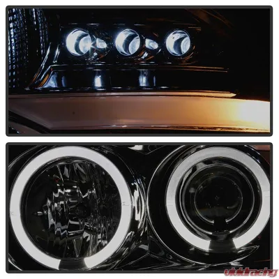 Spyder Auto Smoke LED Halo Version 2 Projector Headlights for Ford F-150 2004-2008 - PRO-YD-FF15004-HL-G2-SM