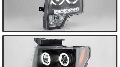Spyder Auto CCFL LED Black Projector Headlights for Ford F-150 2009-2010                                     - PRO-YD-FF15009-CCFL-BK - Image 9