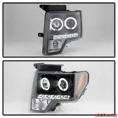 Spyder Auto CCFL LED Black Projector Headlights for Ford F-150 2009-2010 - PRO-YD-FF15009-CCFL-BK