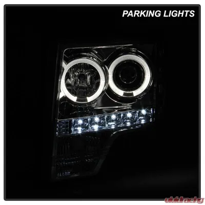 Spyder Auto Smoke LED Halo Projector Headlights for Ford F-150 2009-2014 Halogen - PRO-YD-FF15009-HL-SM