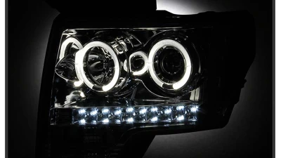 Spyder Auto Smoke LED Halo Projector Headlights for Ford F-150 2009-2014 Halogen                                     - PRO-YD-FF15009-HL-SM - Image 7