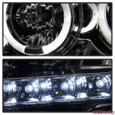 Spyder Auto Smoke LED Halo Projector Headlights for Ford F-150 2009-2014 Halogen - PRO-YD-FF15009-HL-SM