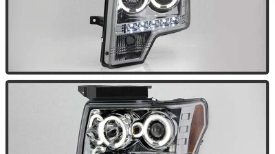 Spyder Auto Smoke LED Halo Projector Headlights for Ford F-150 2009-2014 Halogen                                     - PRO-YD-FF15009-HL-SM - Image 9