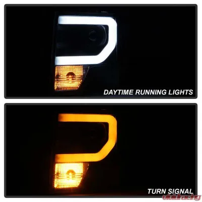 Spyder Auto Signature Projector Headlights Halogen Switch Back Turn Signal Ford F150 2009-2014 - PRO-YD-FF15009-SBLB-BK