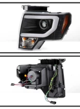 Spyder Auto Signature Projector Headlights Halogen Switch Back Turn Signal Ford F150 2009-2014                                     - PRO-YD-FF15009-SBLB-BK - Image 2