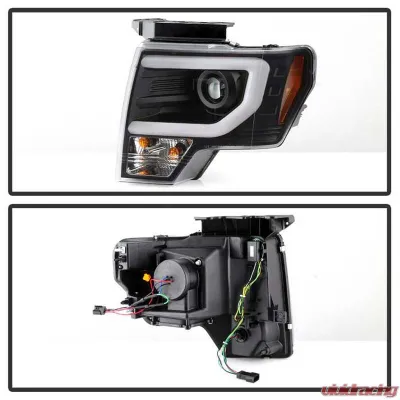 Spyder Auto Signature Projector Headlights Halogen Switch Back Turn Signal Ford F150 2009-2014 - PRO-YD-FF15009-SBLB-BK