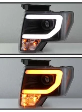 Spyder Auto Signature Projector Headlights Halogen Switch Back Turn Signal Ford F150 2009-2014                                     - PRO-YD-FF15009-SBLB-BK - Image 8