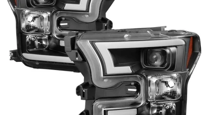 Spyder Auto Signature Projector Headlights Light Bar DRL LED Black Ford F150 2015-2017                                     - PRO-YD-FF15015-LBDRL-BK - Image 9
