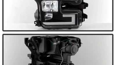 Spyder Auto Signature Projector Headlights Light Bar DRL LED Black Ford F150 2015-2017                                     - PRO-YD-FF15015-LBDRL-BK - Image 2