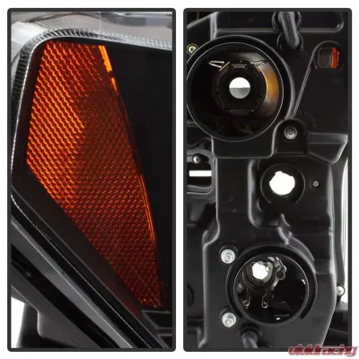 Spyder Auto Signature Projector Headlights Light Bar DRL LED Black Ford F150 2015-2017 - PRO-YD-FF15015-LBDRL-BK