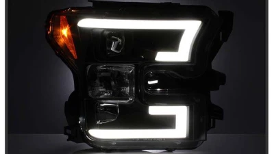Spyder Auto Signature Projector Headlights Light Bar DRL LED Black Ford F150 2015-2017                                     - PRO-YD-FF15015-LBDRL-BK - Image 6
