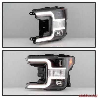 Spyder Auto Signature Projector Halogen Headlights Black for Ford F150 2018-2019 - PRO-YD-FF15018-LB-BK