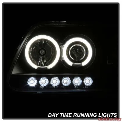 Spyder Auto 1-Piece CCFL LED Black Projector Headlights for Ford F-150 1997-2003, Expedition 1997-2002 - PRO-YD-FF15097-1P-CCFL-BK