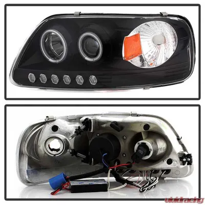 Spyder Auto 1-Piece CCFL LED Black Projector Headlights for Ford F-150 1997-2003, Expedition 1997-2002 - PRO-YD-FF15097-1P-CCFL-BK