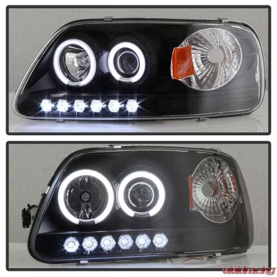 Spyder Auto 1-Piece CCFL LED Black Projector Headlights for Ford F-150 1997-2003, Expedition 1997-2002 - PRO-YD-FF15097-1P-CCFL-BK