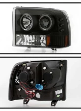 Spyder Auto Black Smoke LED Halo Projector Headlights for Ford Excursion 2000-2005                                     - PRO-YD-FF25099-1P-G2-BSM - Image 2