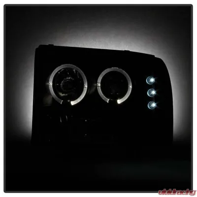 Spyder Auto Black Smoke LED Halo Projector Headlights for Ford Excursion 2000-2005 - PRO-YD-FF25099-1P-G2-BSM