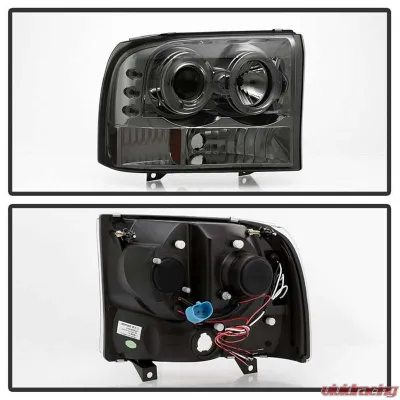 Spyder Auto Smoke LED Halo Projector Headlights for Ford Excursion 2000-2005, 1-Piece - PRO-YD-FF25099-1P-G2-SM