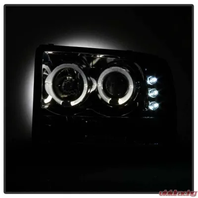 Spyder Auto Smoke LED Halo Projector Headlights for Ford Excursion 2000-2005, 1-Piece - PRO-YD-FF25099-1P-G2-SM