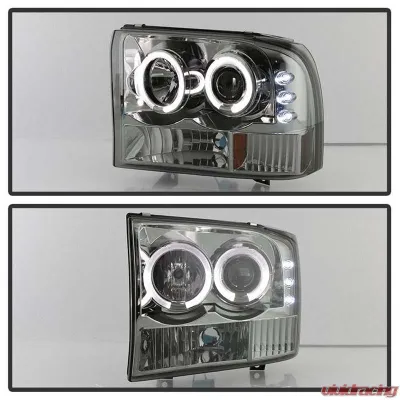 Spyder Auto Smoke LED Halo Projector Headlights for Ford Excursion 2000-2005, 1-Piece - PRO-YD-FF25099-1P-G2-SM