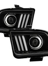 Spyder Auto Signature V2 Projector Headlights DRL LED Black for Ford Mustang 2005-2008                                     - PRO-YD-FM05V2-DRL-BK - Image 14