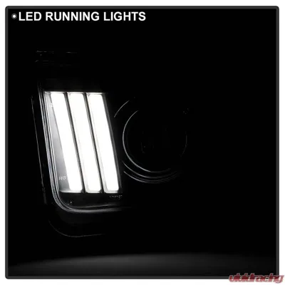 Spyder Auto Signature V2 Projector Headlights DRL LED Black for Ford Mustang 2005-2008 - PRO-YD-FM05V2-DRL-BK