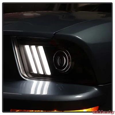 Spyder Auto Signature V2 Projector Headlights DRL LED Black for Ford Mustang 2005-2008 - PRO-YD-FM05V2-DRL-BK