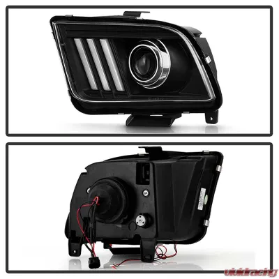 Spyder Auto Signature V2 Projector Headlights DRL LED Black for Ford Mustang 2005-2008 - PRO-YD-FM05V2-DRL-BK