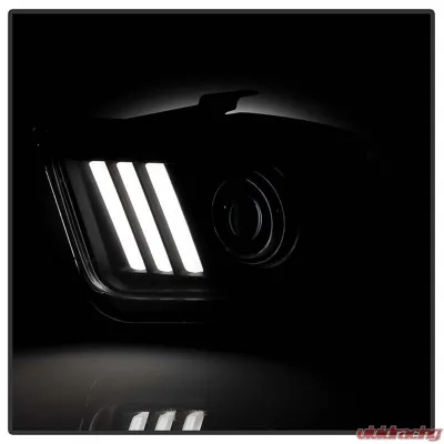Spyder Auto Signature V2 Projector Headlights DRL LED Black for Ford Mustang 2005-2008 - PRO-YD-FM05V2-DRL-BK
