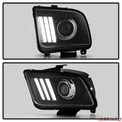 Spyder Auto Signature V2 Projector Headlights DRL LED Black for Ford Mustang 2005-2008 - PRO-YD-FM05V2-DRL-BK