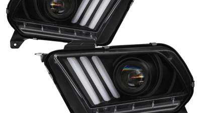 Spyder Auto Signature Light Bar Projector Headlights Halogen Black Ford Mustang 2010-2014                                     - PRO-YD-FM2010V2-BK - Image 15