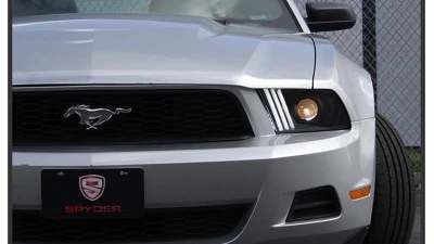 Spyder Auto Signature Light Bar Projector Headlights Halogen Black Ford Mustang 2010-2014                                     - PRO-YD-FM2010V2-BK - Image 10