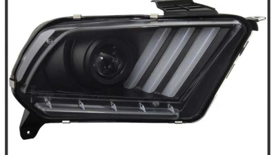 Spyder Auto Signature Light Bar Projector Headlights Halogen Black Ford Mustang 2010-2014                                     - PRO-YD-FM2010V2-BK - Image 2