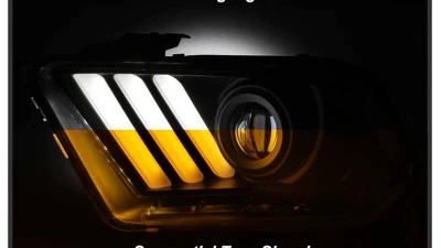 Spyder Auto Signature Light Bar Projector Headlights Halogen Black Ford Mustang 2010-2014                                     - PRO-YD-FM2010V2-BK - Image 6
