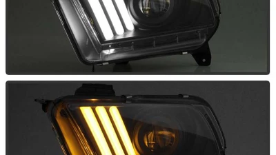 Spyder Auto Signature Light Bar Projector Headlights Halogen Black Ford Mustang 2010-2014                                     - PRO-YD-FM2010V2-BK - Image 8