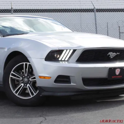 Spyder Auto Signature Light Bar Projector Headlights Halogen Black Ford Mustang 2010-2014 - PRO-YD-FM2010V2-BK