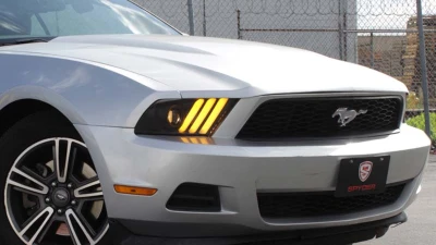 Spyder Auto Signature Light Bar Projector Headlights Halogen Black Ford Mustang 2010-2014                                     - PRO-YD-FM2010V2-BK - Image 15