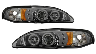 Spyder Auto Smoke 1-Piece LED Halo Projector Headlights for Ford Mustang SVT Cobra 1994-1998                                     - PRO-YD-FM94-1PC-AM-SMC - Image 10