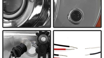 Spyder Auto Smoke 1-Piece LED Halo Projector Headlights for Ford Mustang SVT Cobra 1994-1998                                     - PRO-YD-FM94-1PC-AM-SMC - Image 4