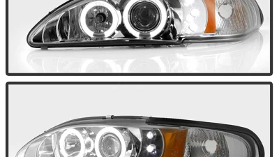 Spyder Auto Smoke 1-Piece LED Halo Projector Headlights for Ford Mustang SVT Cobra 1994-1998                                     - PRO-YD-FM94-1PC-AM-SMC - Image 7