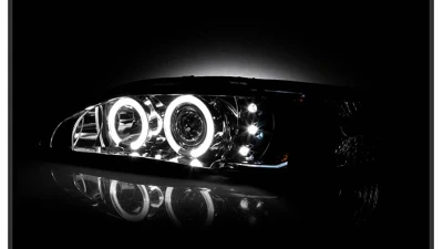 Spyder Auto Smoke 1-Piece LED Halo Projector Headlights for Ford Mustang SVT Cobra 1994-1998                                     - PRO-YD-FM94-1PC-AM-SMC - Image 8